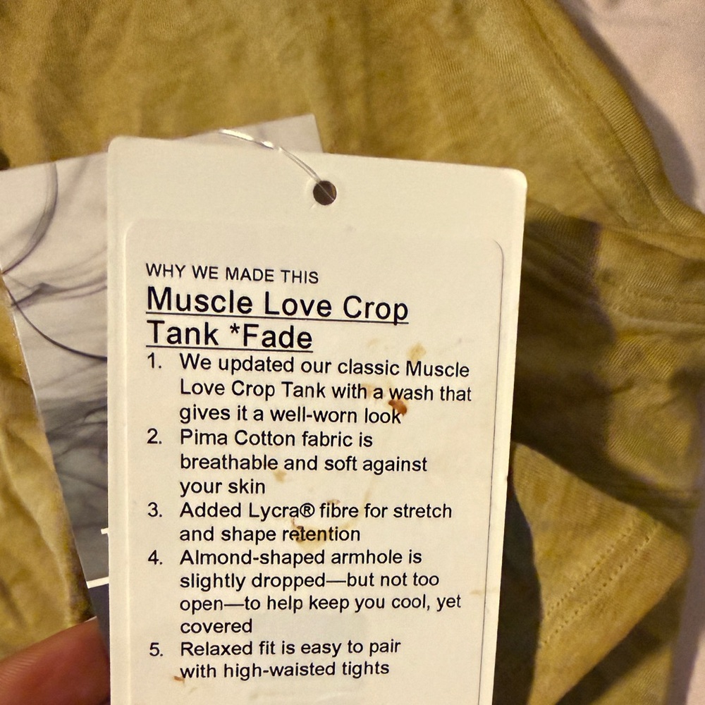 NWT Lululemon Muscle Love Crop Tank *Fade Size 6